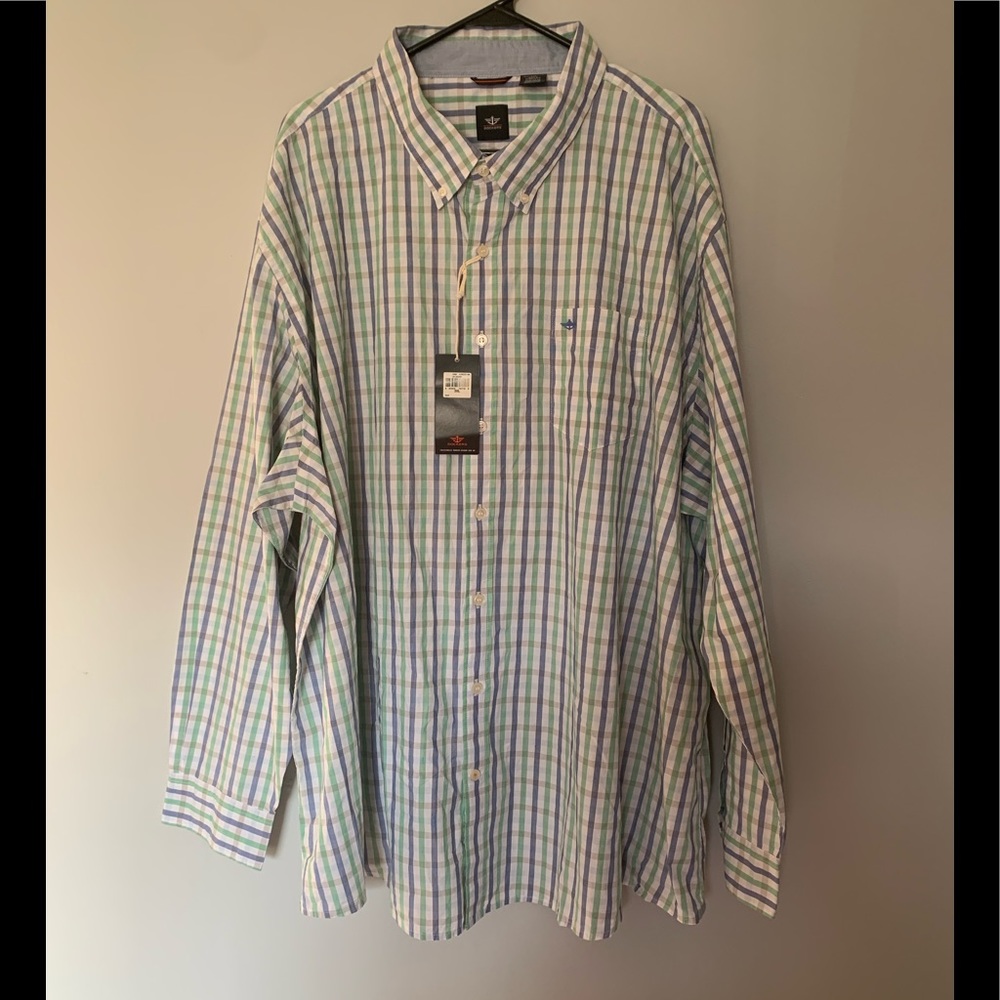 NWT Dockers Checked Button Down Standard Fit Shirt Sz 3 XL